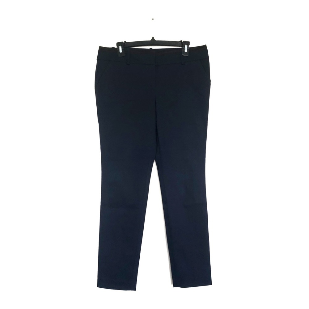 DRESS PANTS Ann Taylor Navy Blue with Black Accents Straight Leg Size 8 Women’s